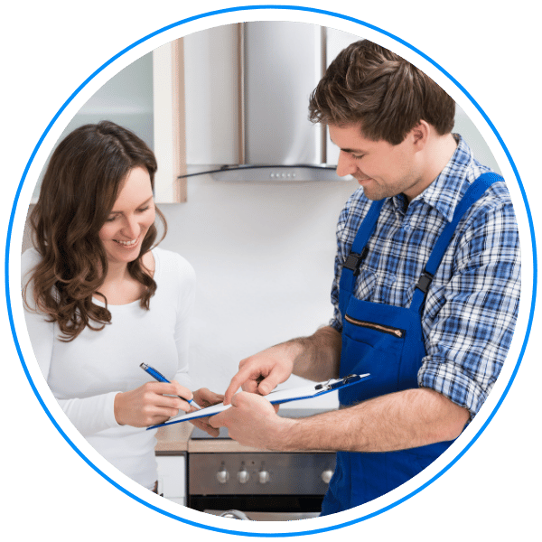 woman signs estimate