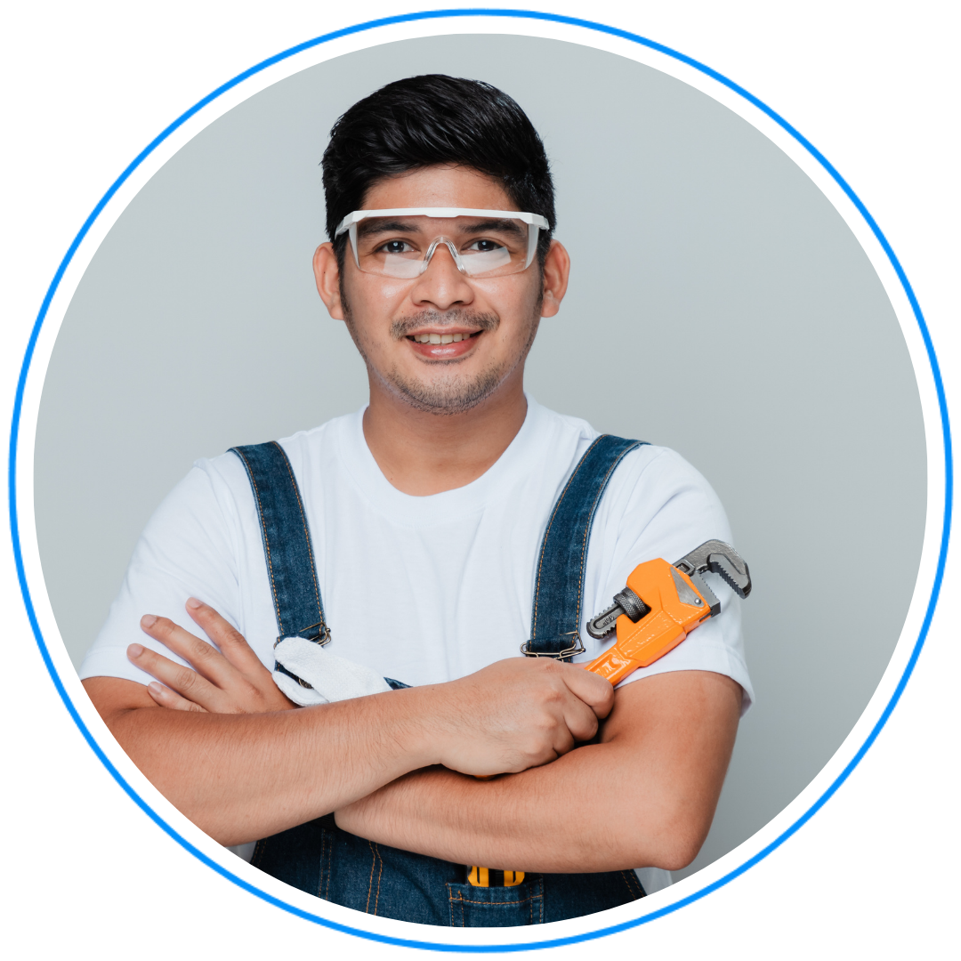 plumber holding wrench