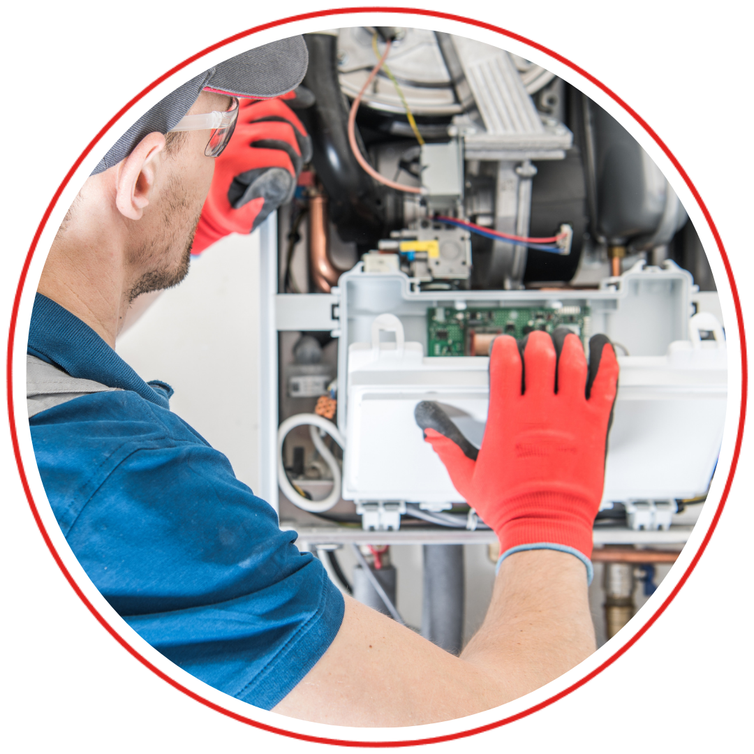 image of an HVAC technician