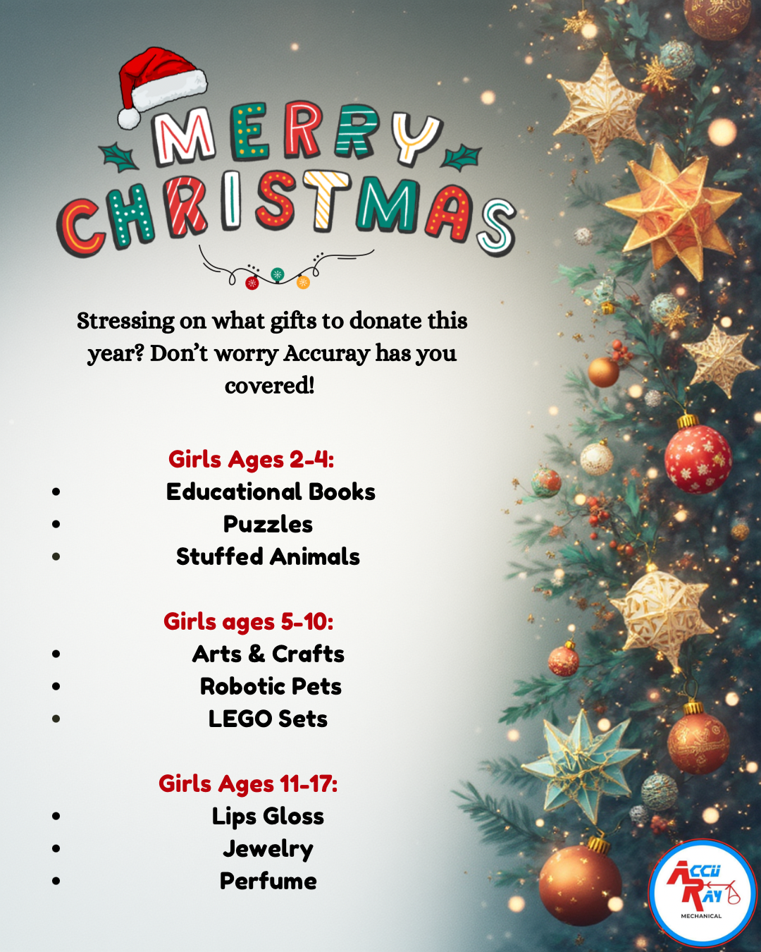 Need help picking gifts to help us donate this year_ Don’t stress Accurays got you! - 1